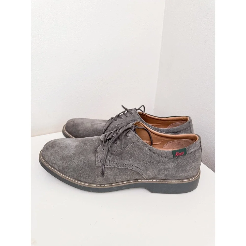 G.H. Bass Men's Pasadena Gray Buck Suede Oxford Comfort Casual, Size 11.5
